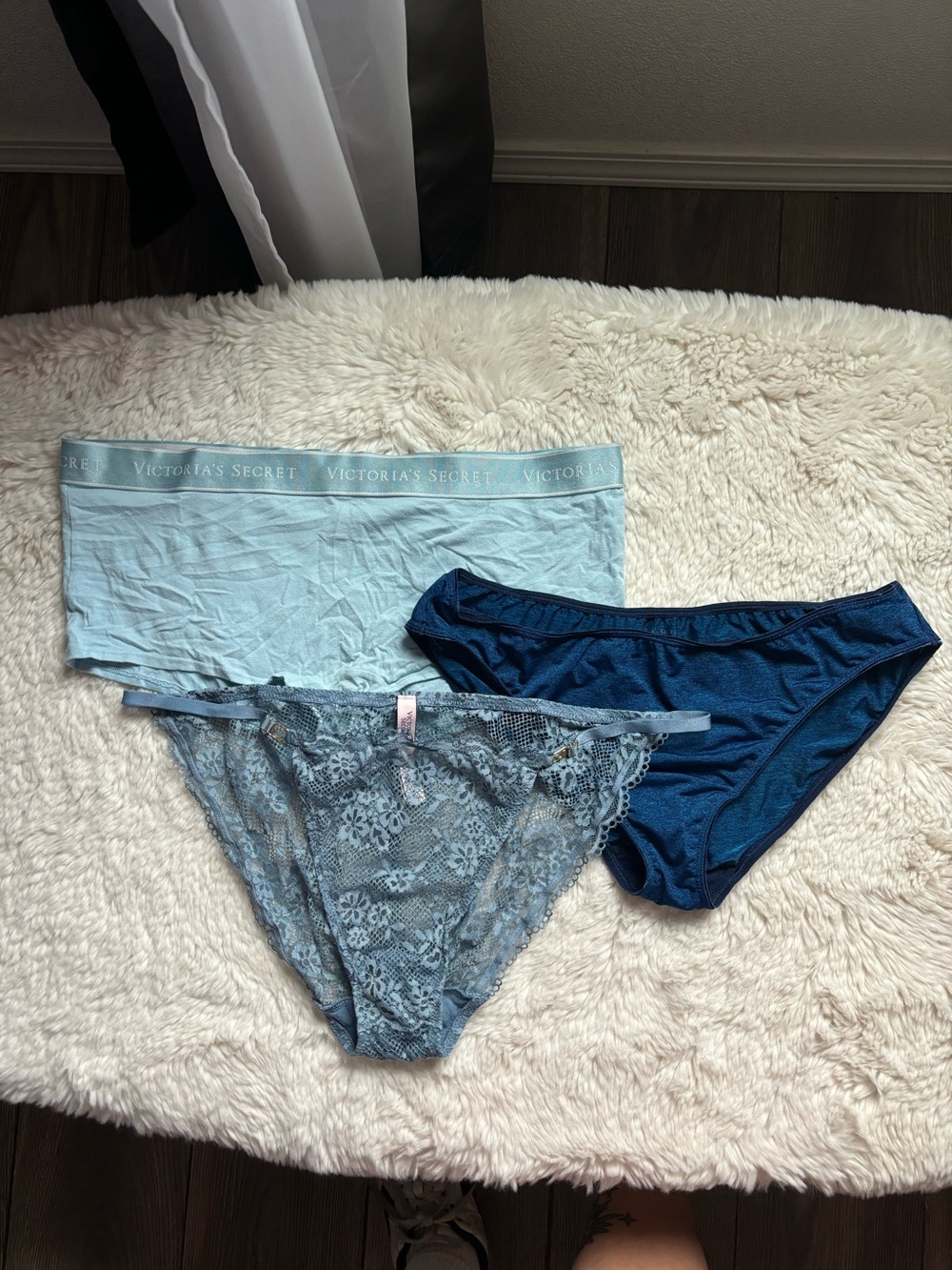 Victoria's Secret Blue Cotton and Lace Panties Bundle Size XL